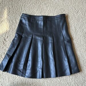 Girls Faux leather box pleat skirt
